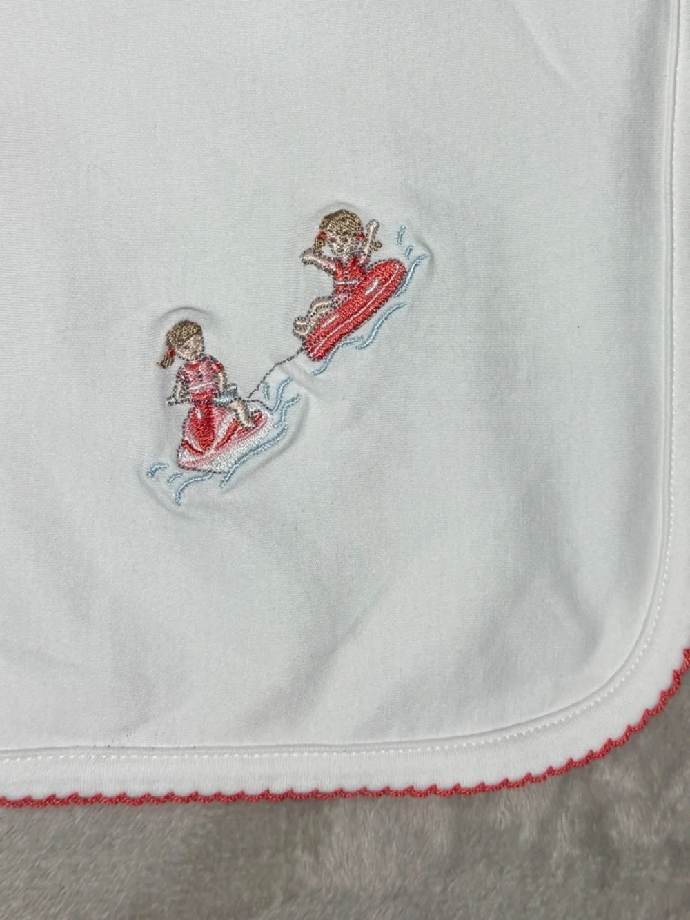 Babycottons 100% Pima Cotton White Lake Novelty Jet Ski Receiving Blanket